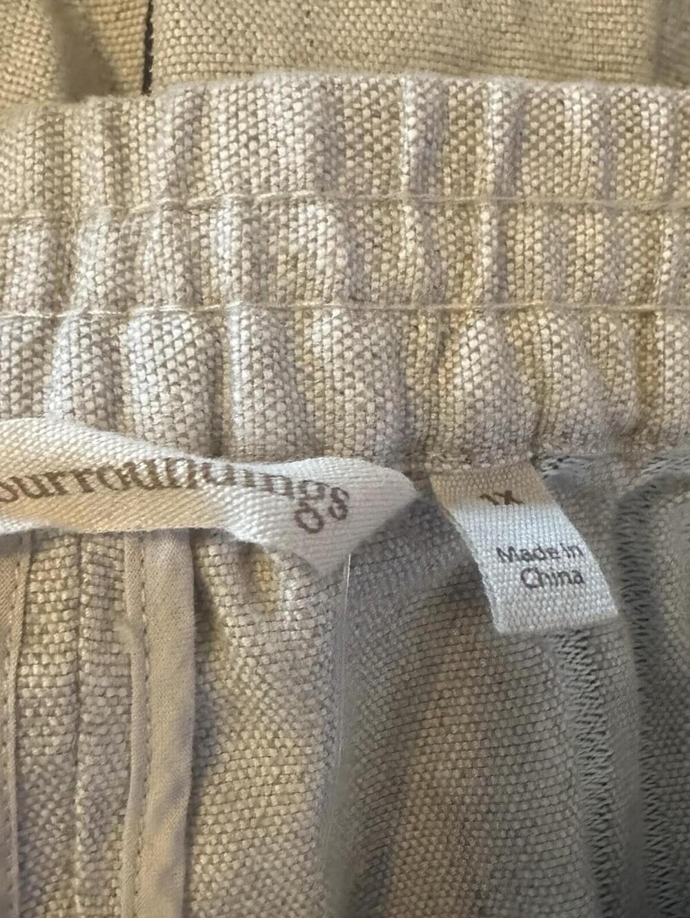 Soft Surroundings Vacation Beach Striped Linen Cotton Pants Cream/navy 1XL NWT - Picture 7 of 14